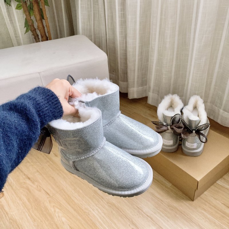 UGG 리본 방수 광택 키즈 눈부츠 001-284682