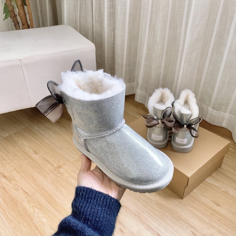 UGG 리본 방수 광택 키즈 눈부츠 001-284682