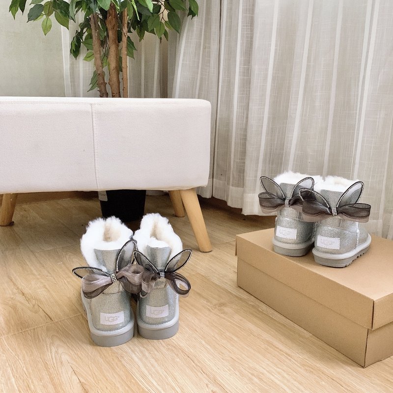 UGG 리본 방수 광택 키즈 눈부츠 001-284682