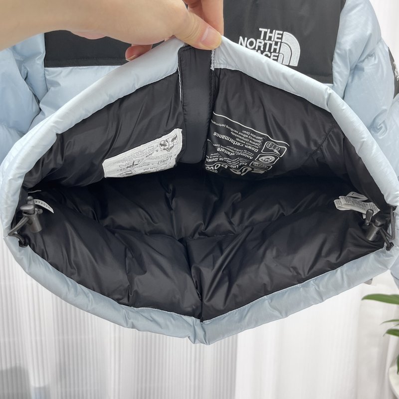 노스페이스 큰격자 소매라벨 아동 다운 재킷 001-285361