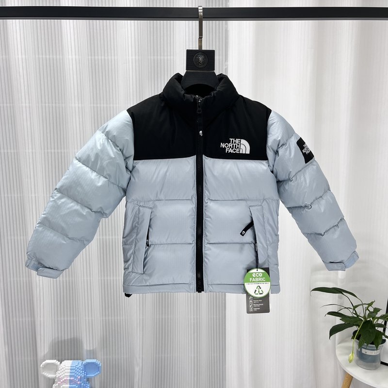 노스페이스 큰격자 소매라벨 아동 다운 재킷 001-285361