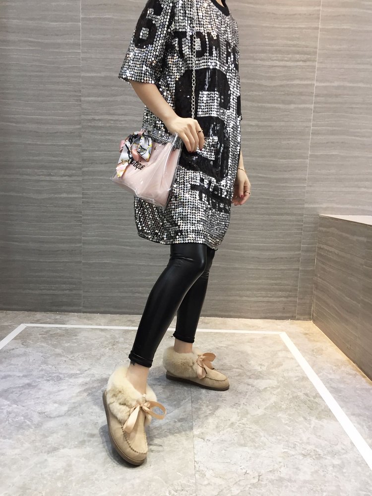 UGG 한정판 토끼털 깃털 양모 여성 부츠 001-286148