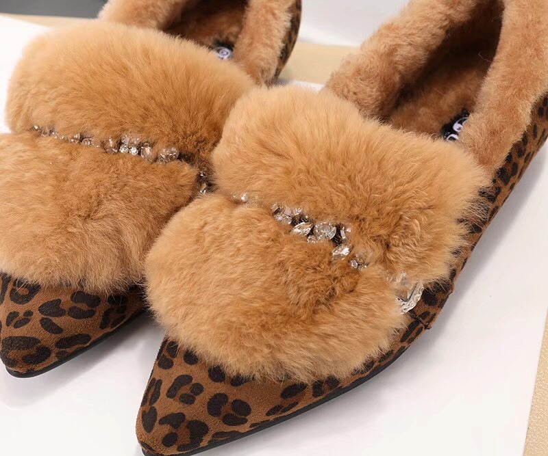 UGG 토끼털 크리스탈 플랫슈즈 001-286158