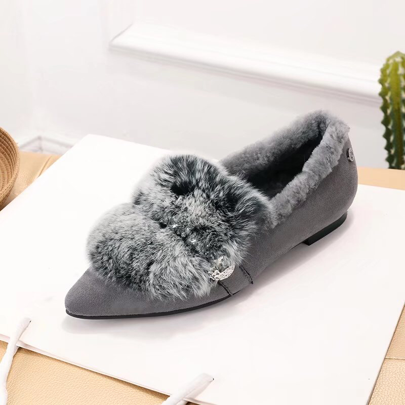 UGG 토끼털 라인스톤 플랫슈즈 001-286159