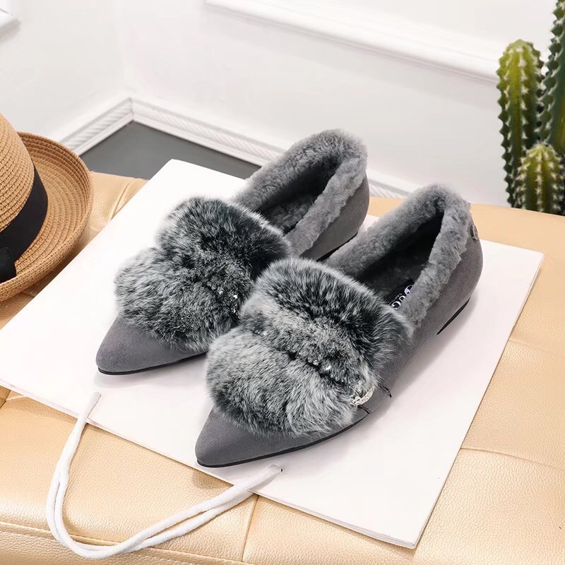 UGG 토끼털 라인스톤 플랫슈즈 001-286159