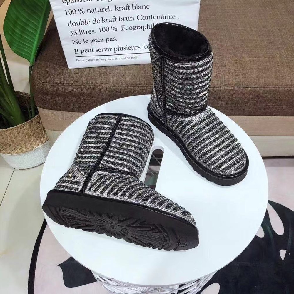 UGG 진주 크리스탈 양모 원피스 스노우 부츠 001-286173