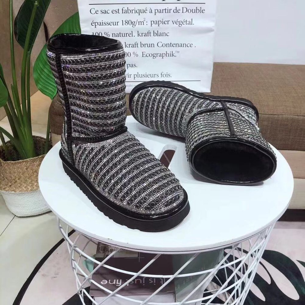 UGG 진주 크리스탈 양모 원피스 스노우 부츠 001-286173