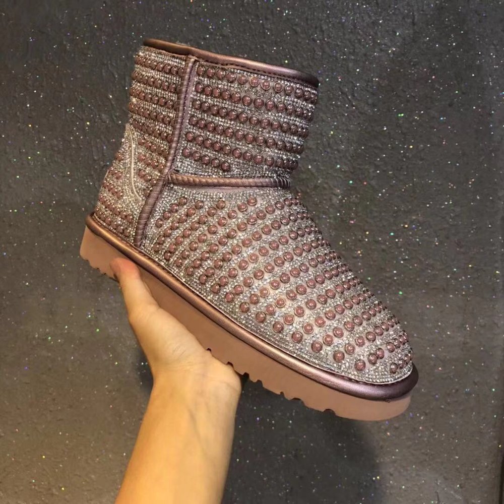 UGG 진주 라인석 양털 스노우부츠 001-286178
