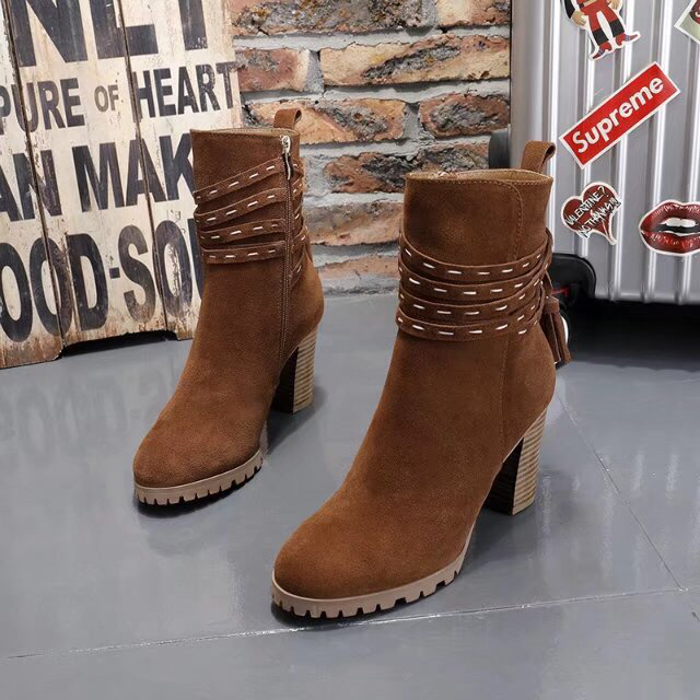 UGG 여성 부츠 힐 8.5cm 마크 라인 양모 원피 001-286192