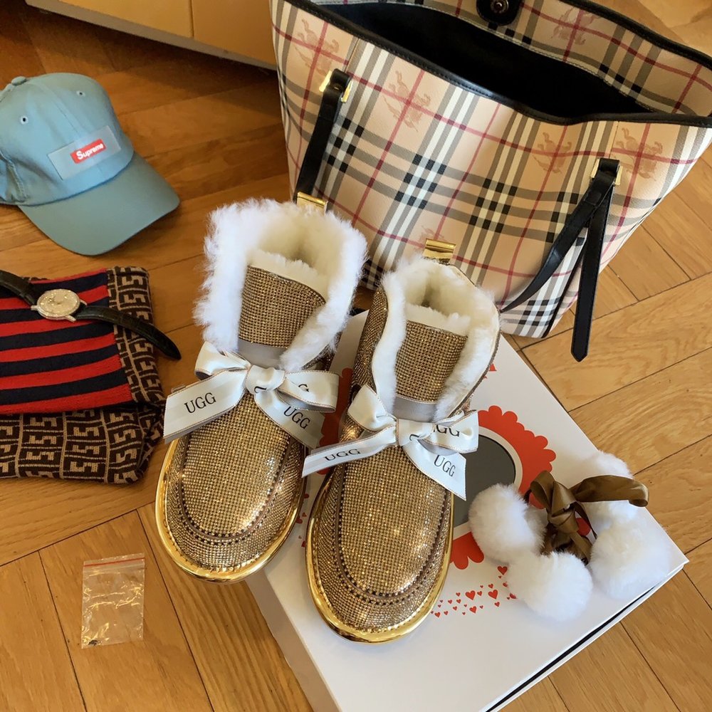 털실 리본 투웨이 업그레이드 풀 크리스탈 UGG 스노우 001-286408