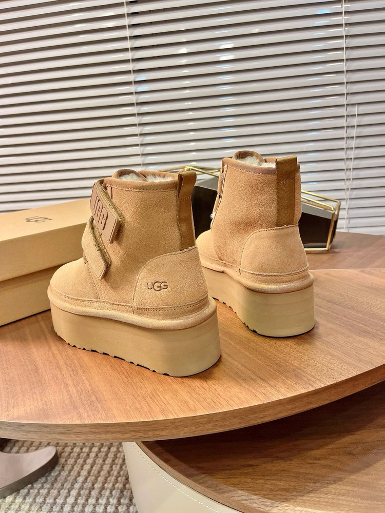 UGG 두꺼운 밑창 더블 벨크로 스노우부츠 001-286520