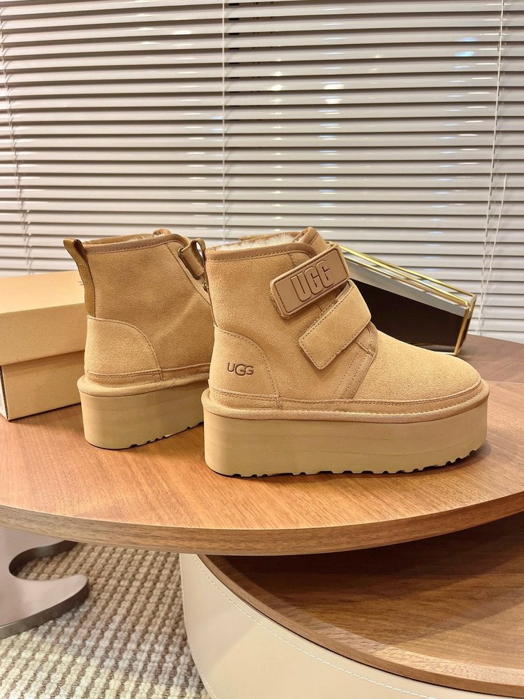 UGG 두꺼운 밑창 더블 벨크로 스노우부츠 001-286520