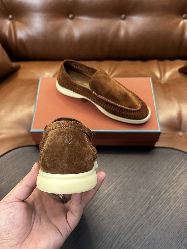 Loro Piana 클래식 모카신 방수 가죽 수제 직조 001-286904