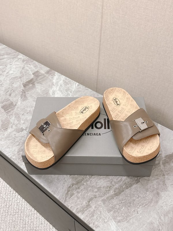 발렌시아가 X Scholl 콜라보 코르크 밑창 버켄 슬 001-286965