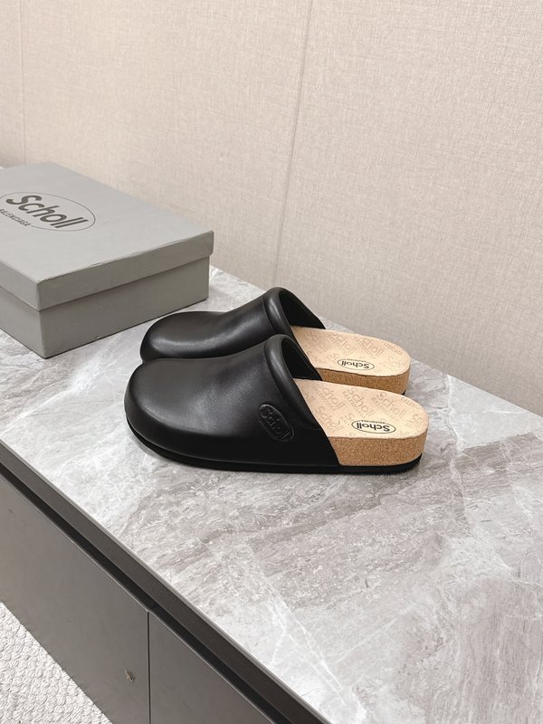 발렌시아가 X Scholl 콜라보 코르크 밑창 슬리퍼 001-286967