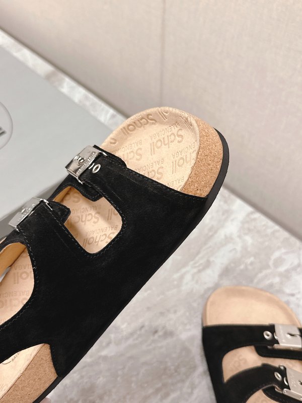발렌시아가 X Scholl 콜라보 코르크 밑창 커플 슬 001-286971
