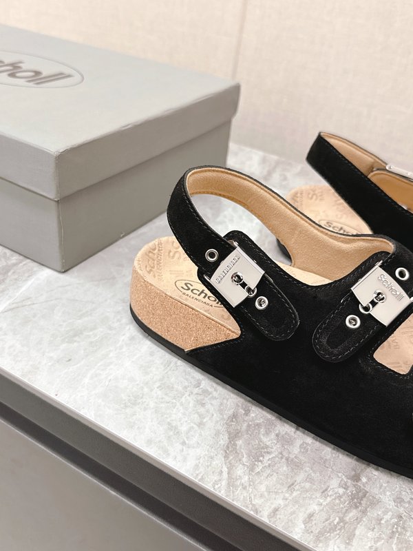 발렌시아가 X Scholl 콜라보 코르크 밑창 커플 슬 001-286971
