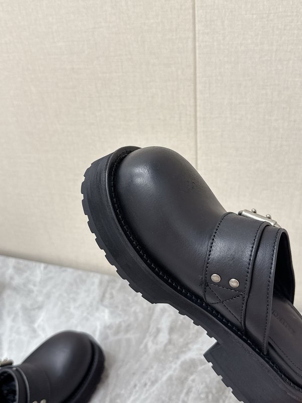 발렌시아가 두꺼운 밑창 메탈 버클 뮬 버켄 슬라이드 001-286974
