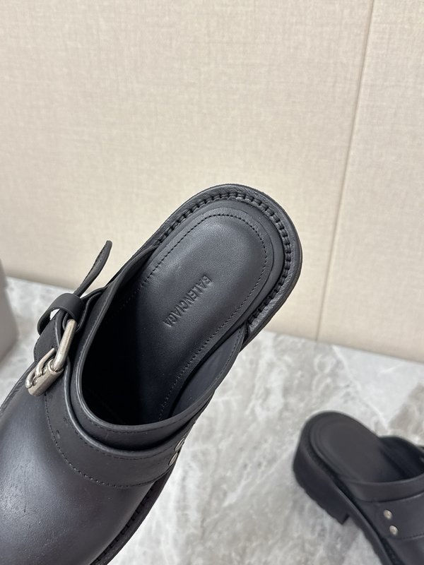 발렌시아가 두꺼운 밑창 메탈 버클 뮬 버켄 슬라이드 001-286974
