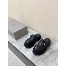 발렌시아가 두꺼운 밑창 메탈 버클 뮬 버켄 슬라이드 001-286974