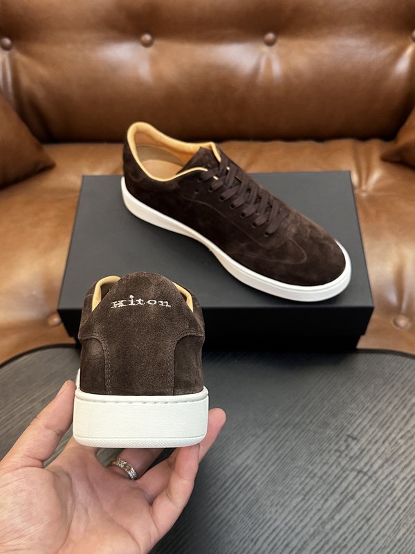 Kiton 소가죽 남성 운동화 001-287096