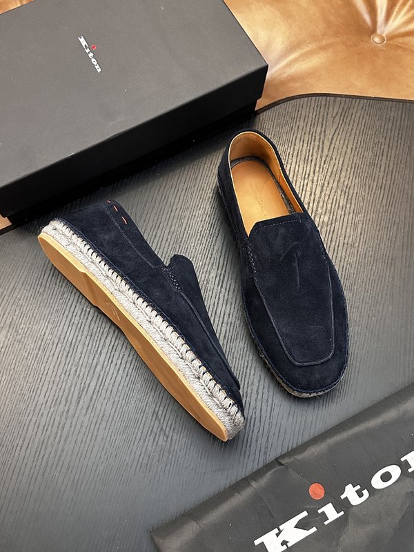 Kiton 남성 소가죽 스니커즈 001-287101