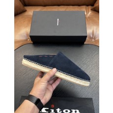 Kiton 남성 송아지 가죽 운동화 001-287107