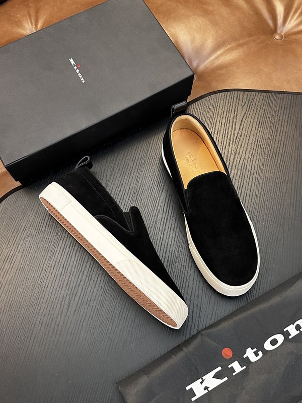 Kiton 남성 송아지가죽 운동화 001-287112