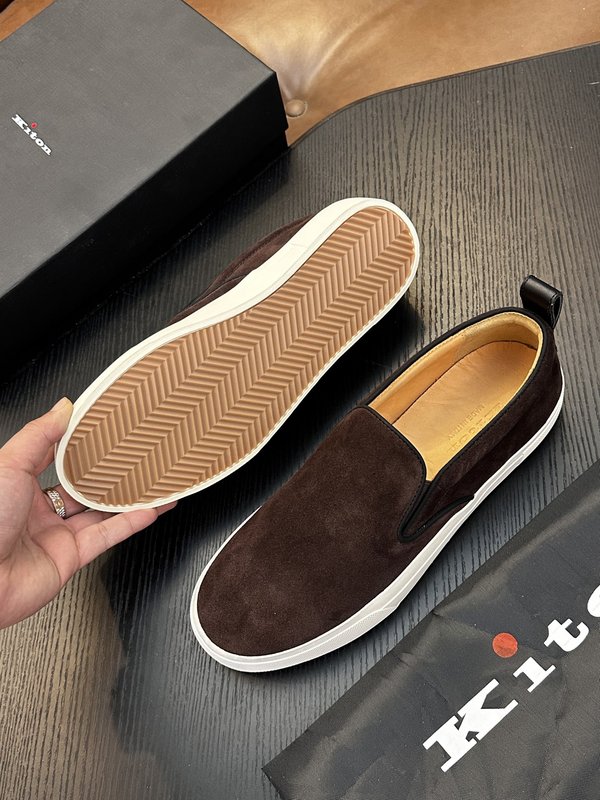 Kiton 남성용 송아지가죽 운동화 001-287114