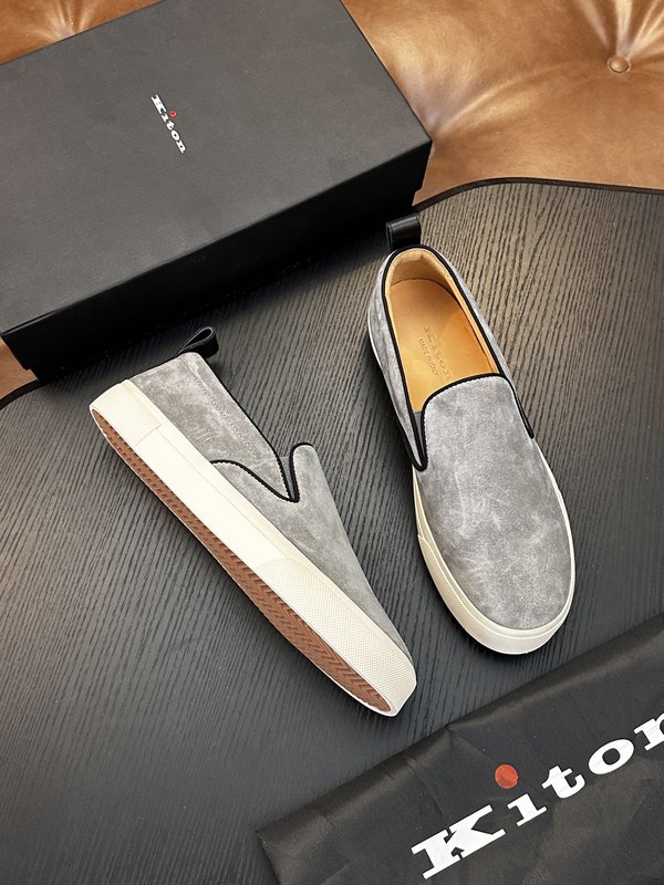 Kiton 남성 송아지가죽 운동화 001-287115