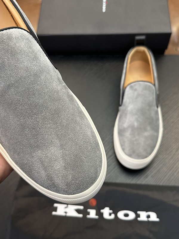 Kiton 남성 송아지가죽 운동화 001-287115