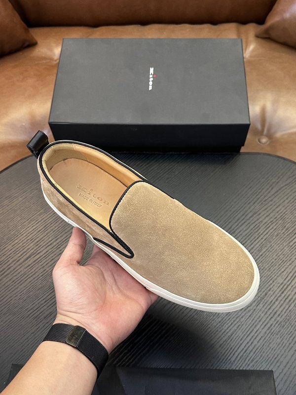 Kiton 남성 송아지 가죽 운동화 001-287116