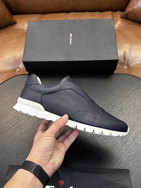 Kiton 남성 송아지가죽 운동화 001-287119