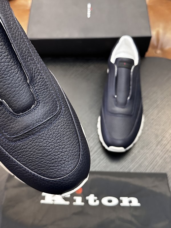 Kiton 남성 송아지가죽 운동화 001-287119