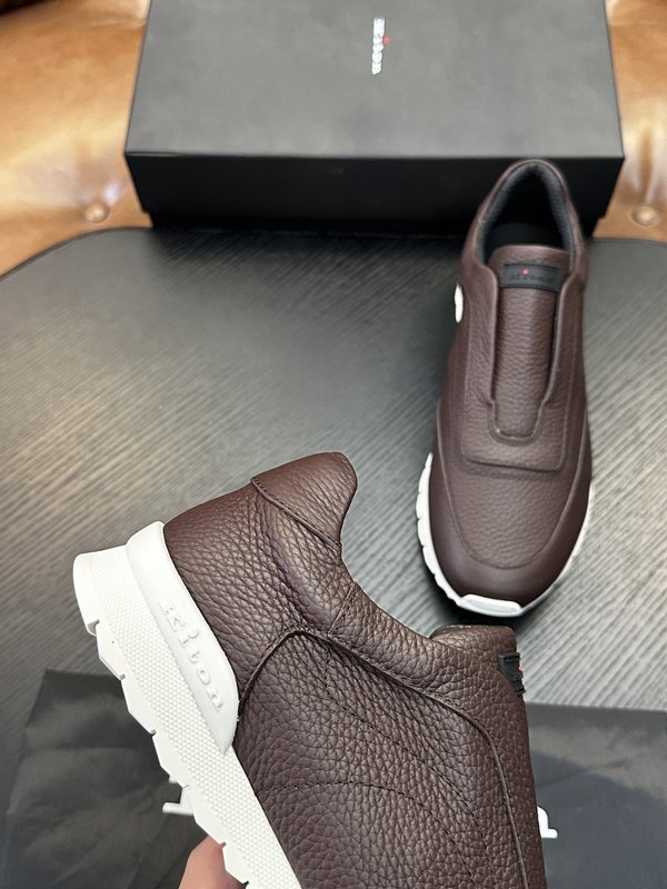 Kiton 남성 송아지 가죽 운동화 001-287120