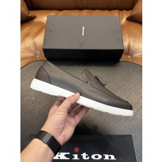 Kiton 남성 송아지 가죽 운동화 001-287139