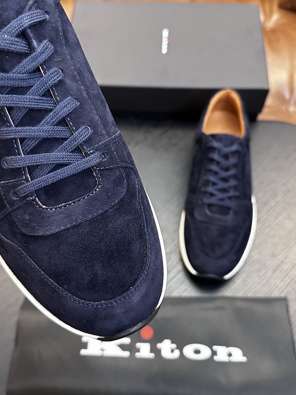 Kiton 남성 송아지가죽 운동화 001-287149