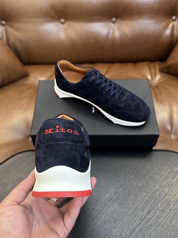Kiton 남성 송아지가죽 운동화 001-287149