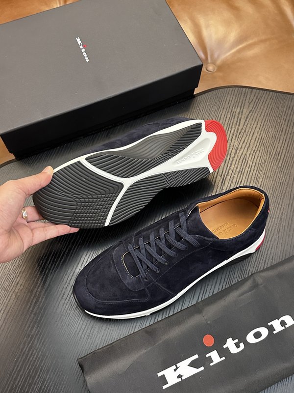 Kiton 남성 송아지가죽 운동화 001-287149