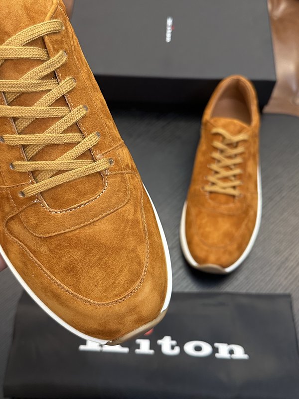 Kiton 남성용 송아지가죽 운동화 001-287150