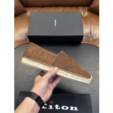 Kiton 남성 송아지 가죽 운동화 001-287157