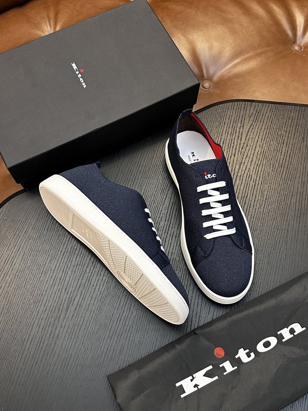 Kiton 남성 니트 소재 운동화 001-287196