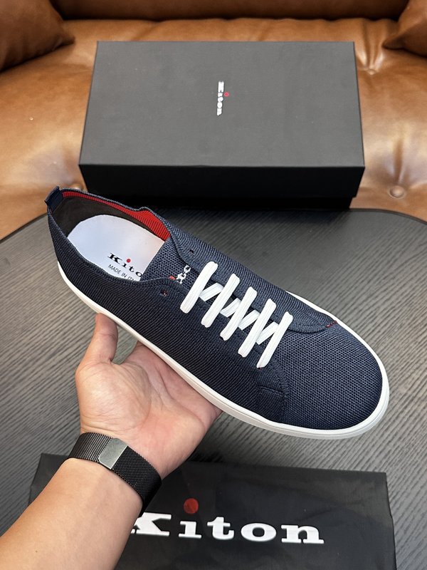 Kiton 남성 니트 소재 운동화 001-287196