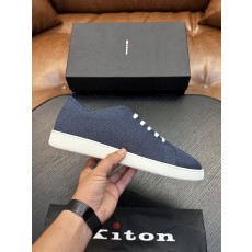 Kiton 남성 니트 소재 운동화 001-287196