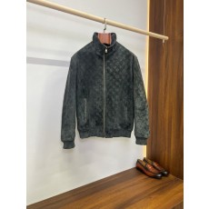LV 만인 압문 반융 양피 스탠드칼라 자켓 001-287274